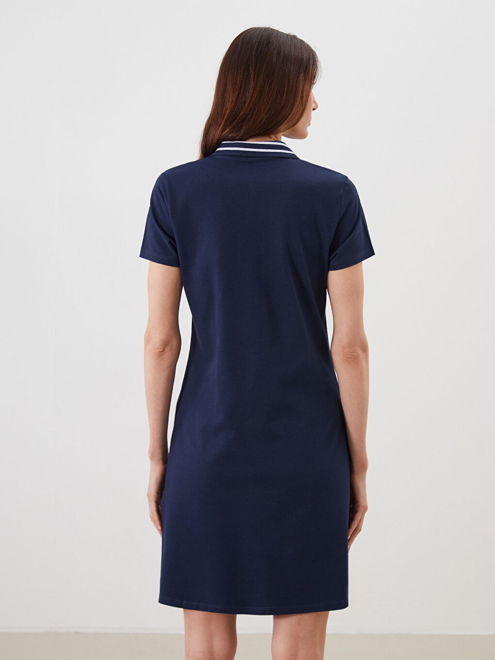 LCWAIKIKI Classic Polo Neck A-Line Pique Dress -S5JS87Z8-DWP