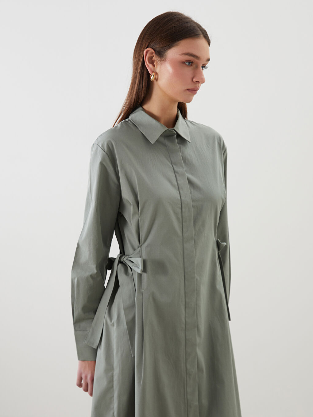 Woman GREEN Shirt Dress -S5JS90Z8-Z7K