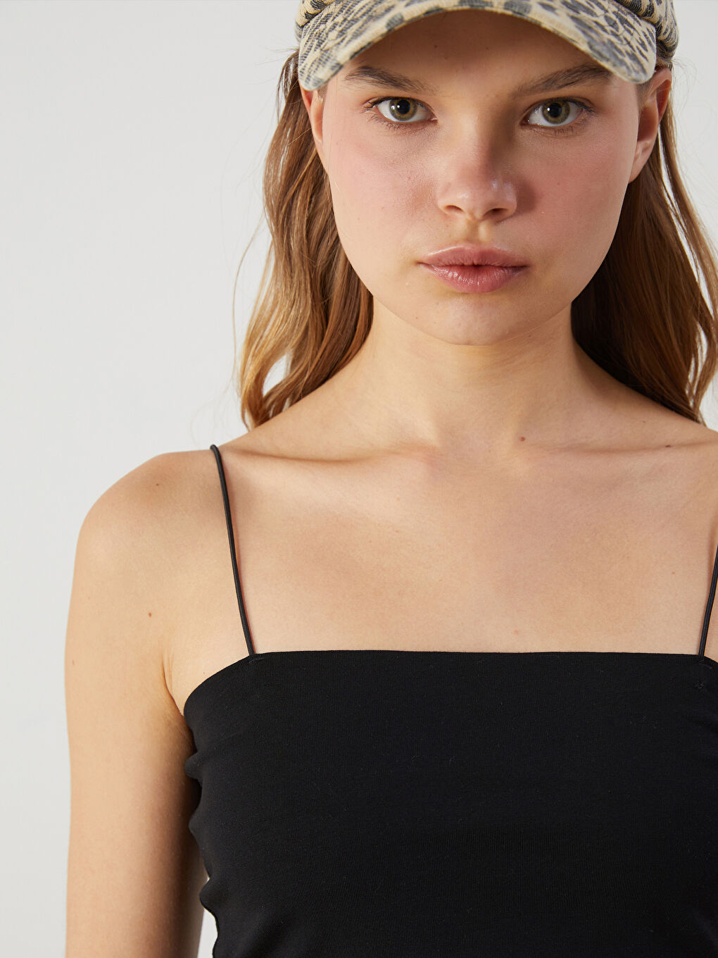 Square Collar Strappy Crop-2