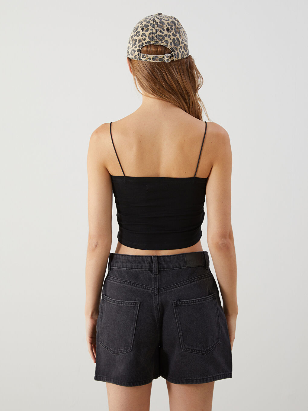 Square Collar Strappy Crop-3