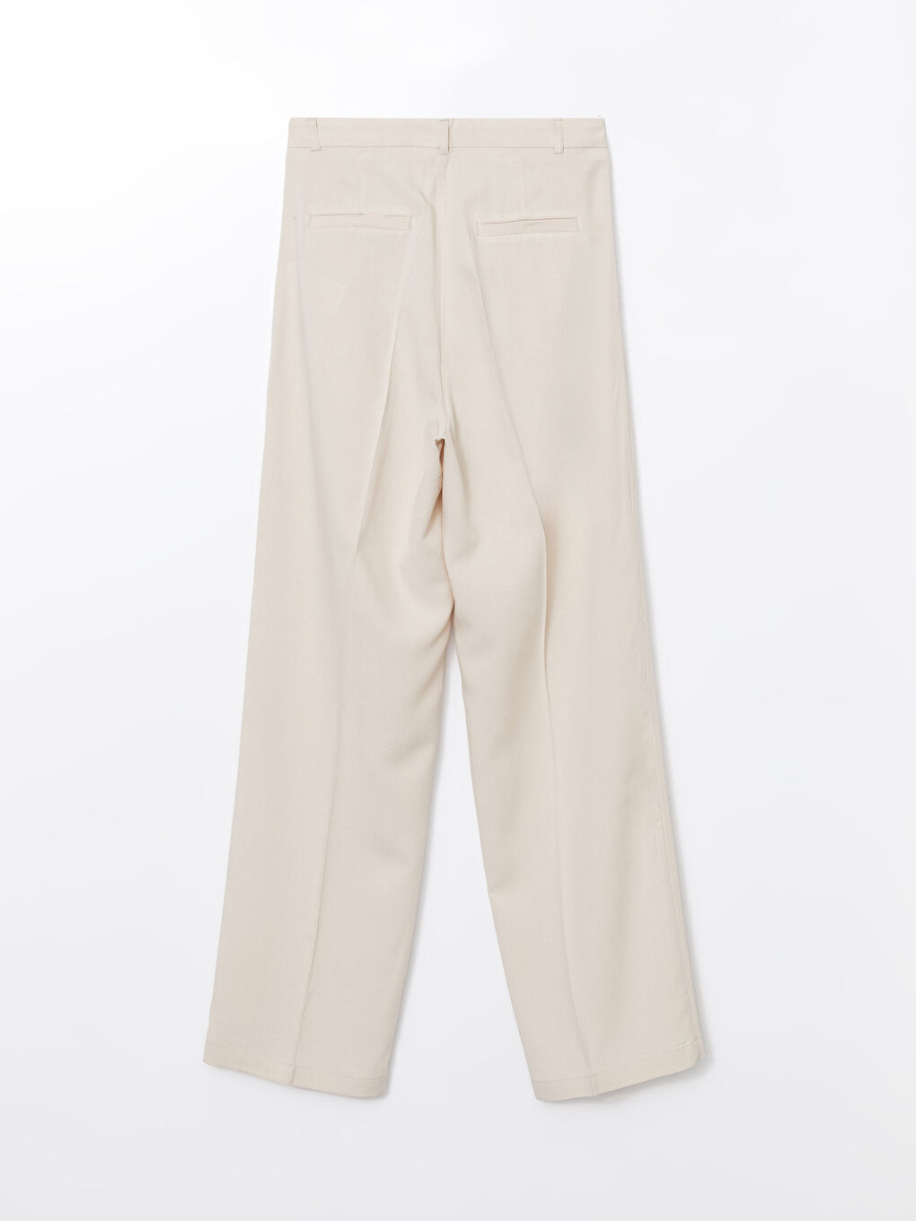 Bej Loose Fit Keten Karışımlı Kadın Pantolon-5