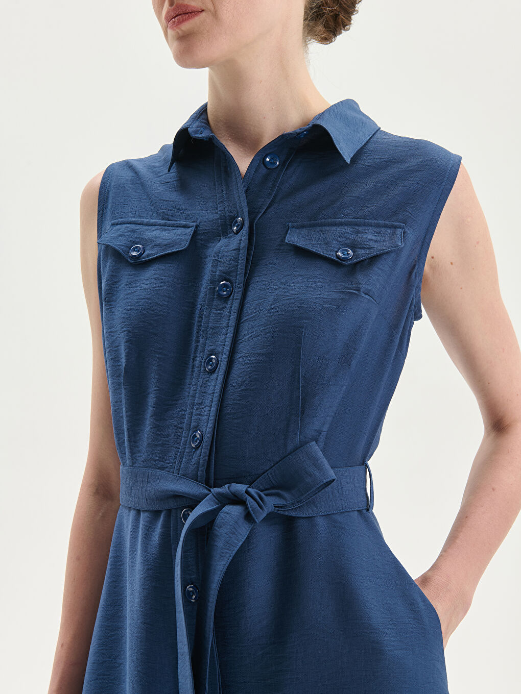 Belted Shirt Dress -S5JT13Z8-HSD