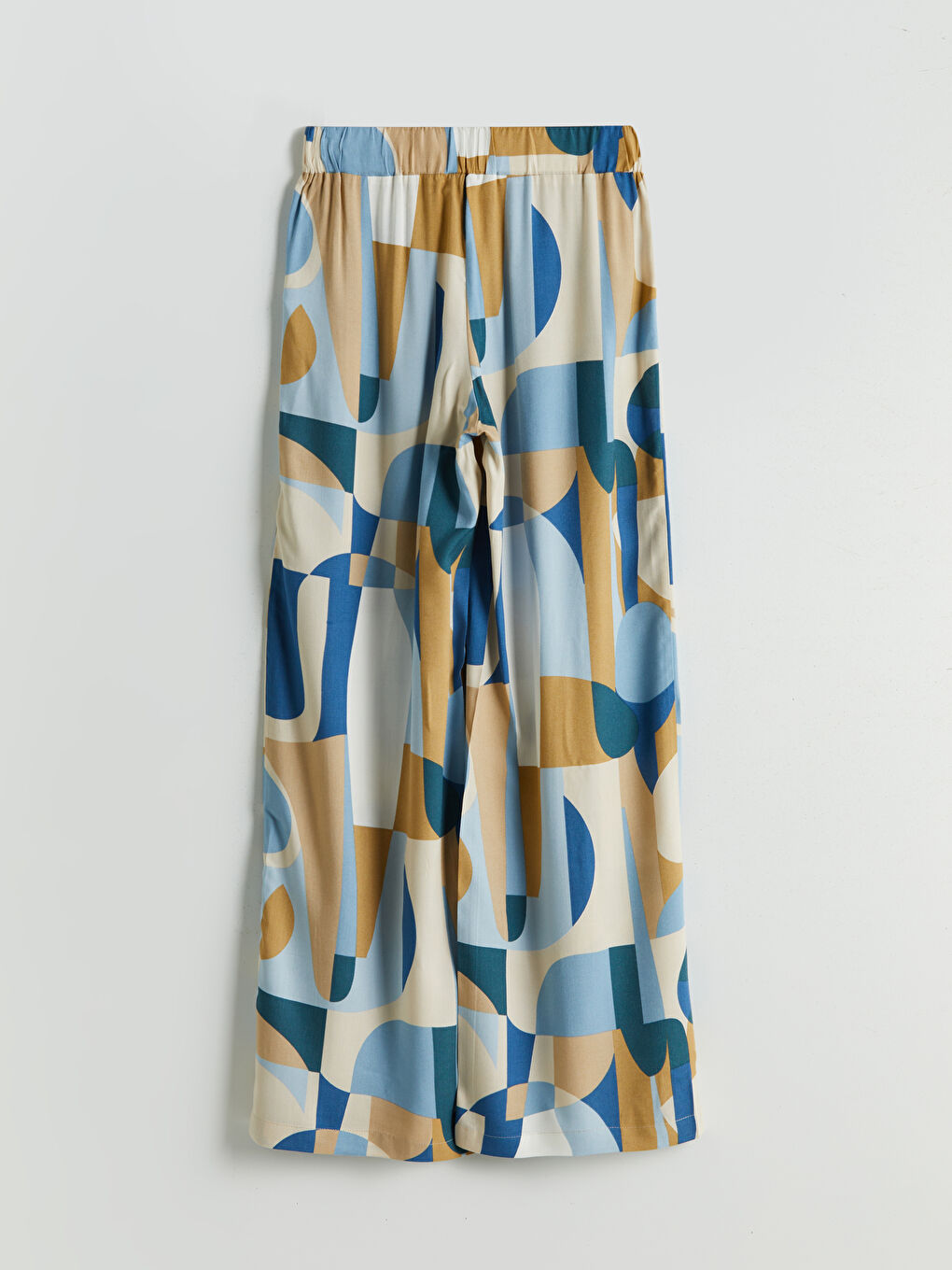 Elasticated Waist Patterned Wide Leg Women's Trousers -S5JT17Z8-LQQ