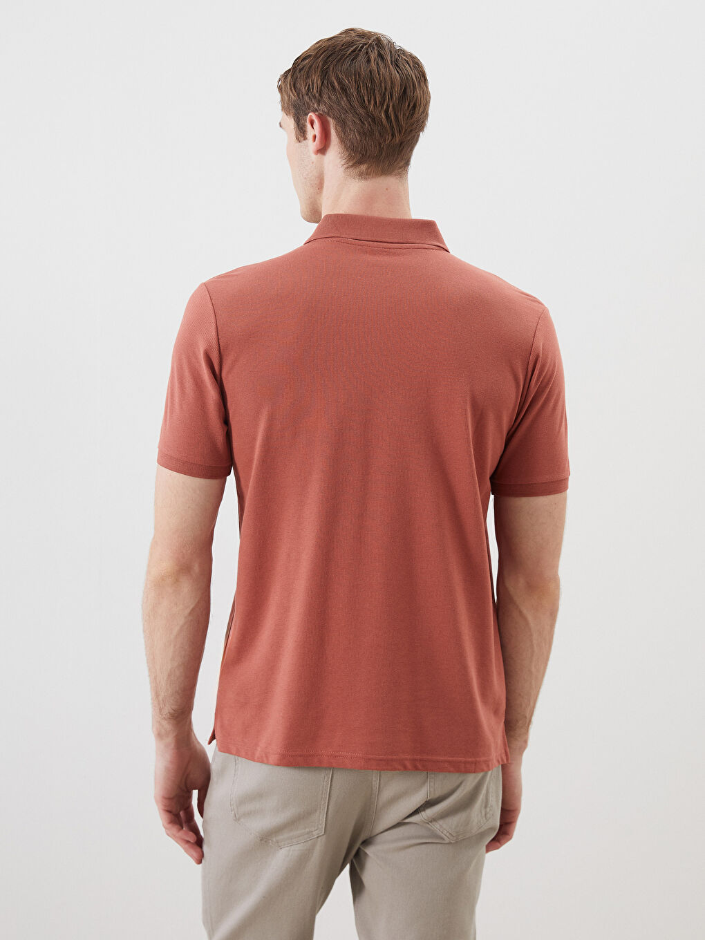 Turuncu Polo Yaka Erkek Tişört-4