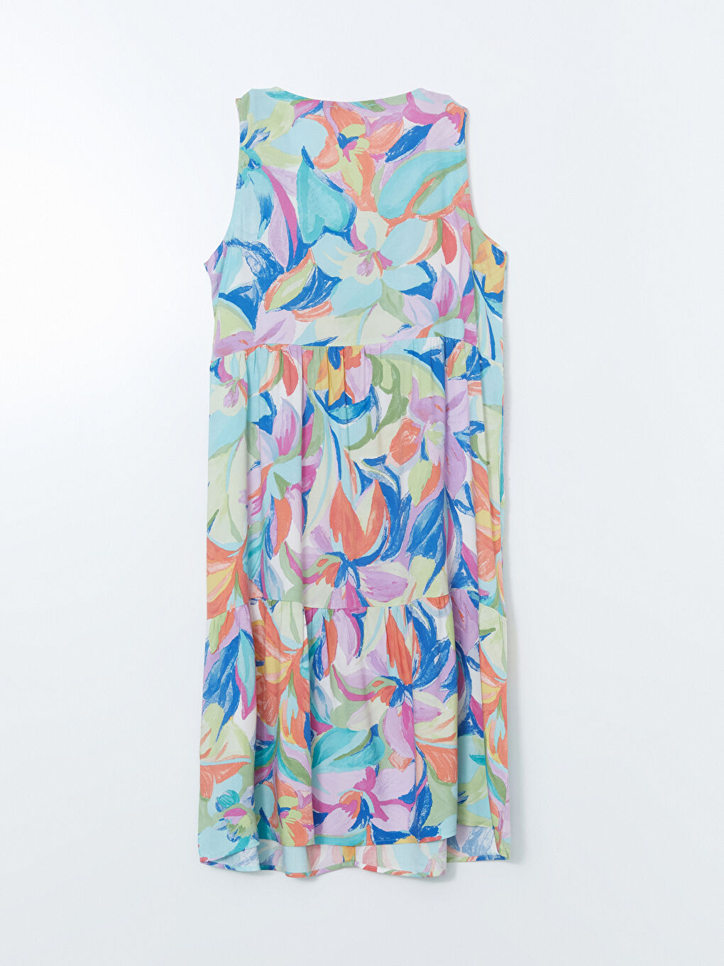 V Neck Floral Women's Dress -S5JT38Z8-F9C