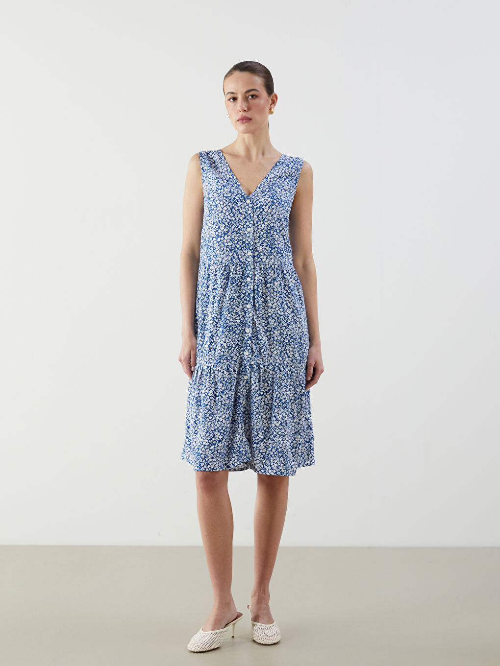 V Neck Floral Women's Dress -S5JT38Z8-LQQ