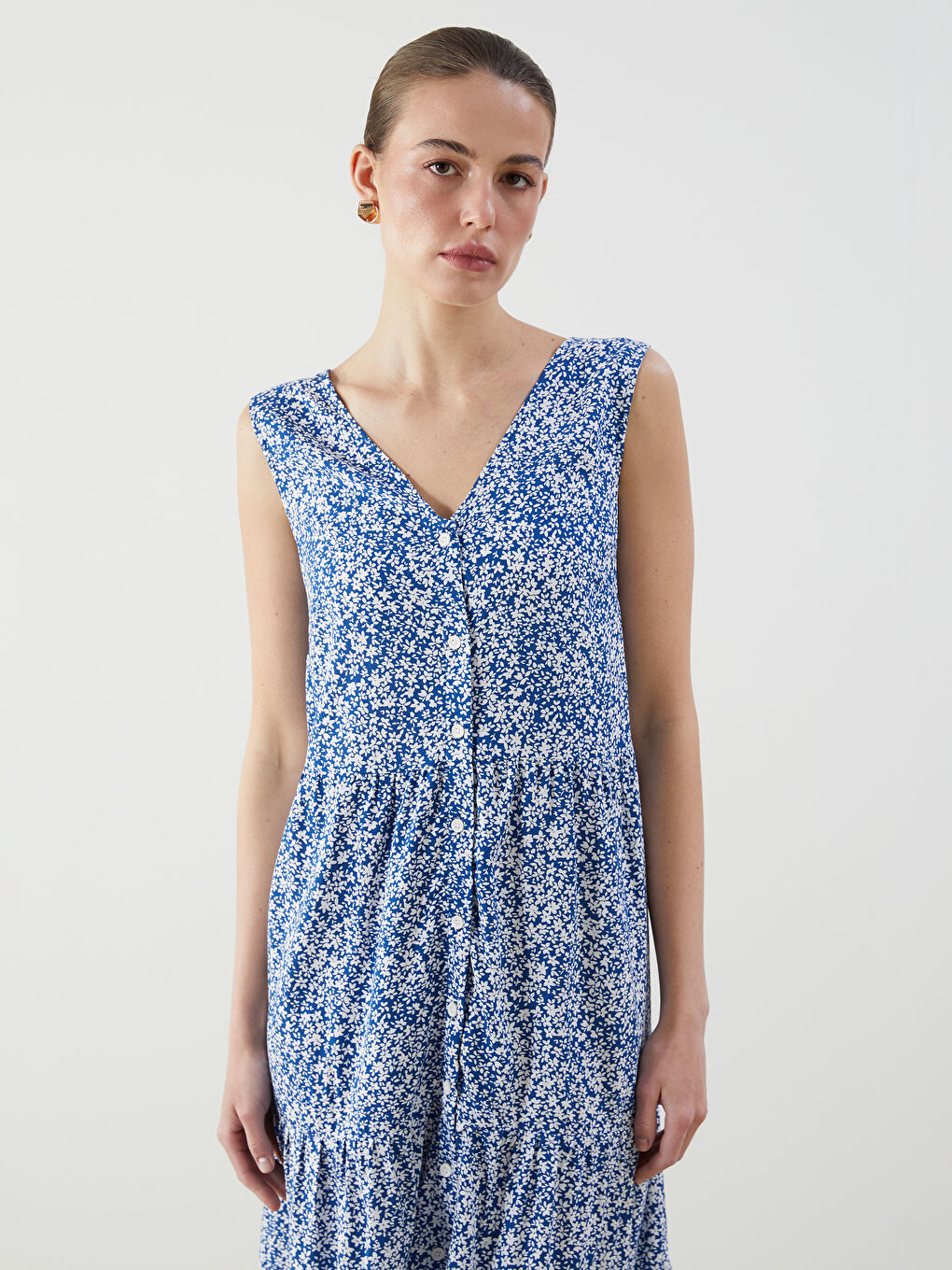V Neck Floral Women's Dress -S5JT38Z8-LQQ