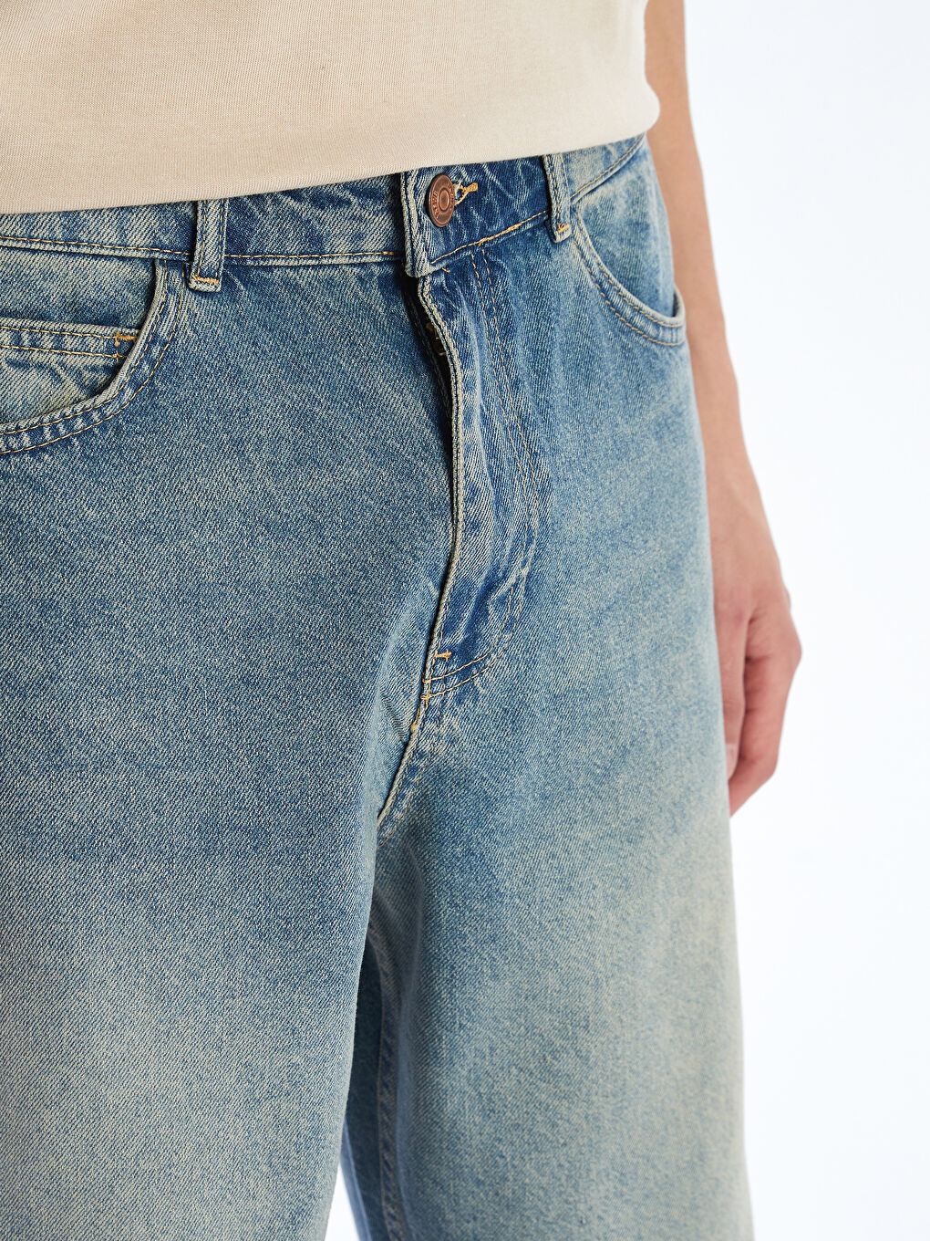 Relaxed Fit Men's Denim Shorts -S5JT40Z8-333