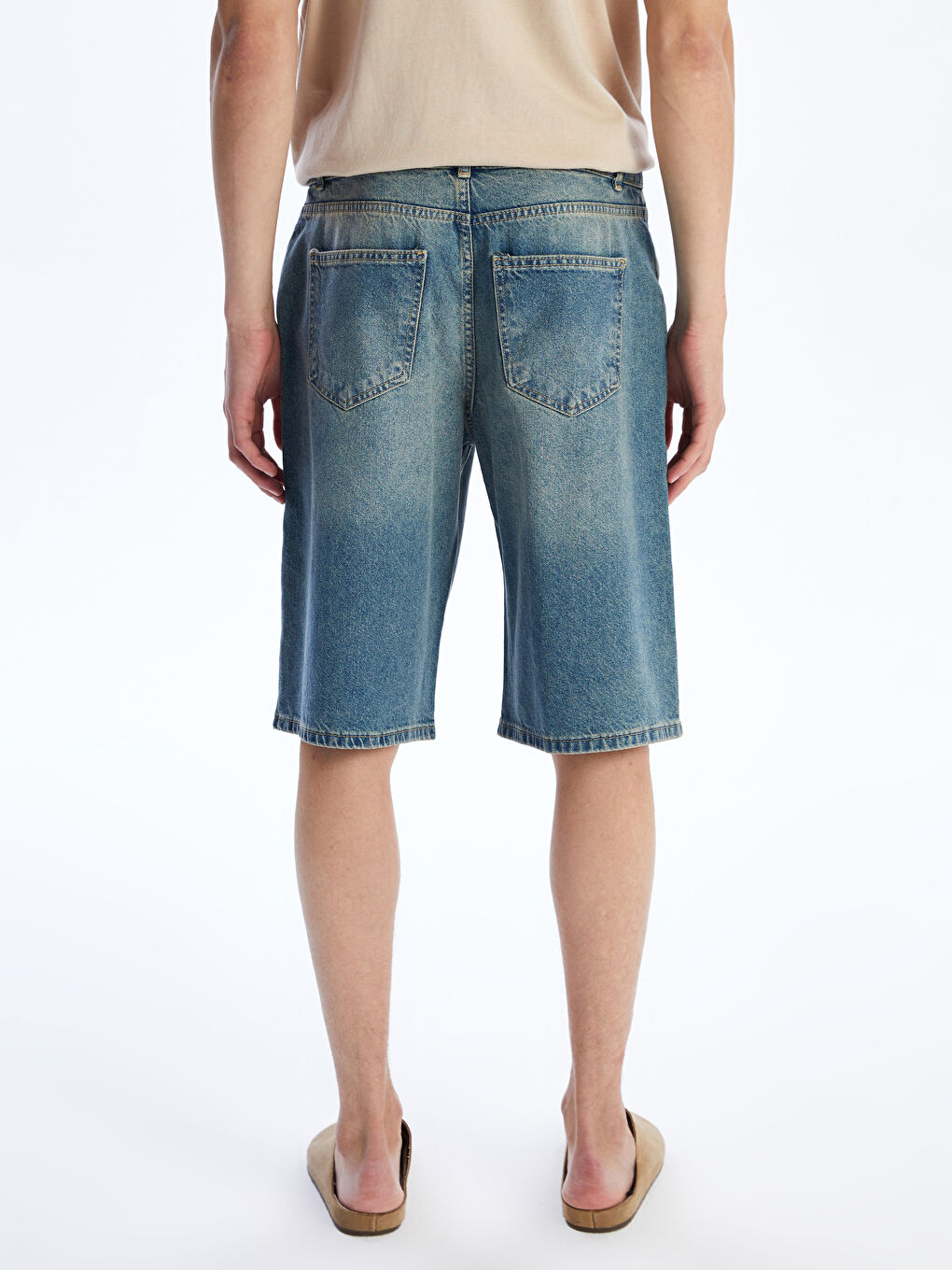 Relaxed Fit Men's Denim Shorts -S5JT40Z8-333
