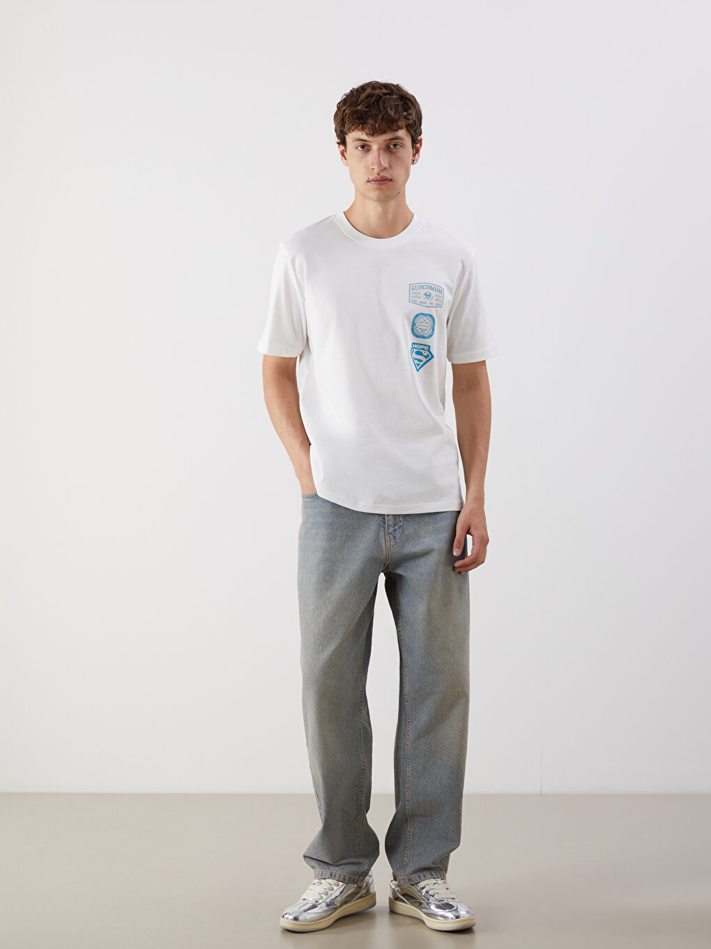 XSIDE Crew Neck Printed Jersey Men's T-Shirt -S5JT46Z8-R9J