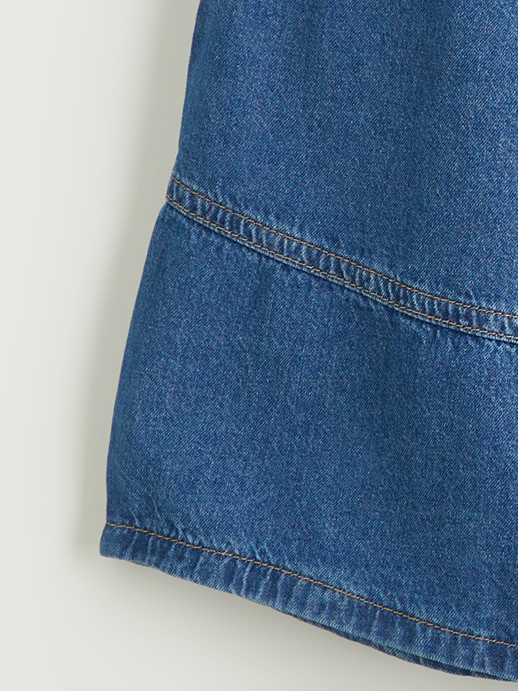 İndigo Beli Lastikli Kız Çocuk Jean Etek-1