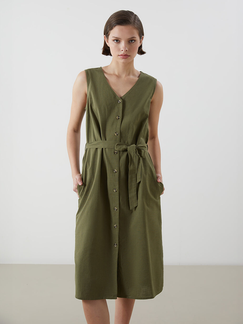 LCWAIKIKI Classic Woman KHAKI Dress -S5JT77Z8-GYA