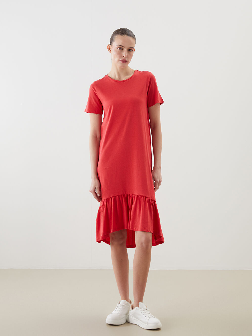 LCWAIKIKI Classic Crew Neck A-Line Dress -S5JT89Z8-CSY