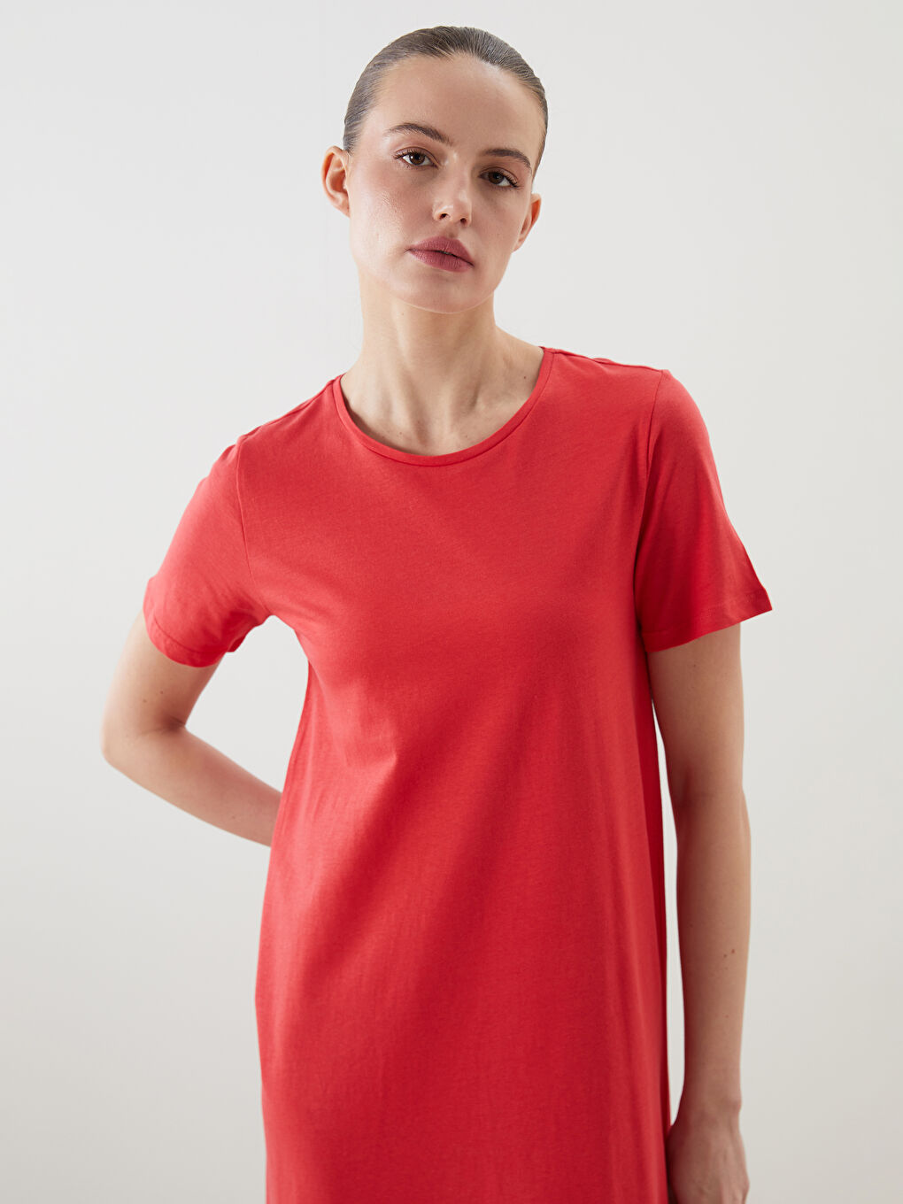 LCWAIKIKI Classic Crew Neck A-Line Dress -S5JT89Z8-CSY