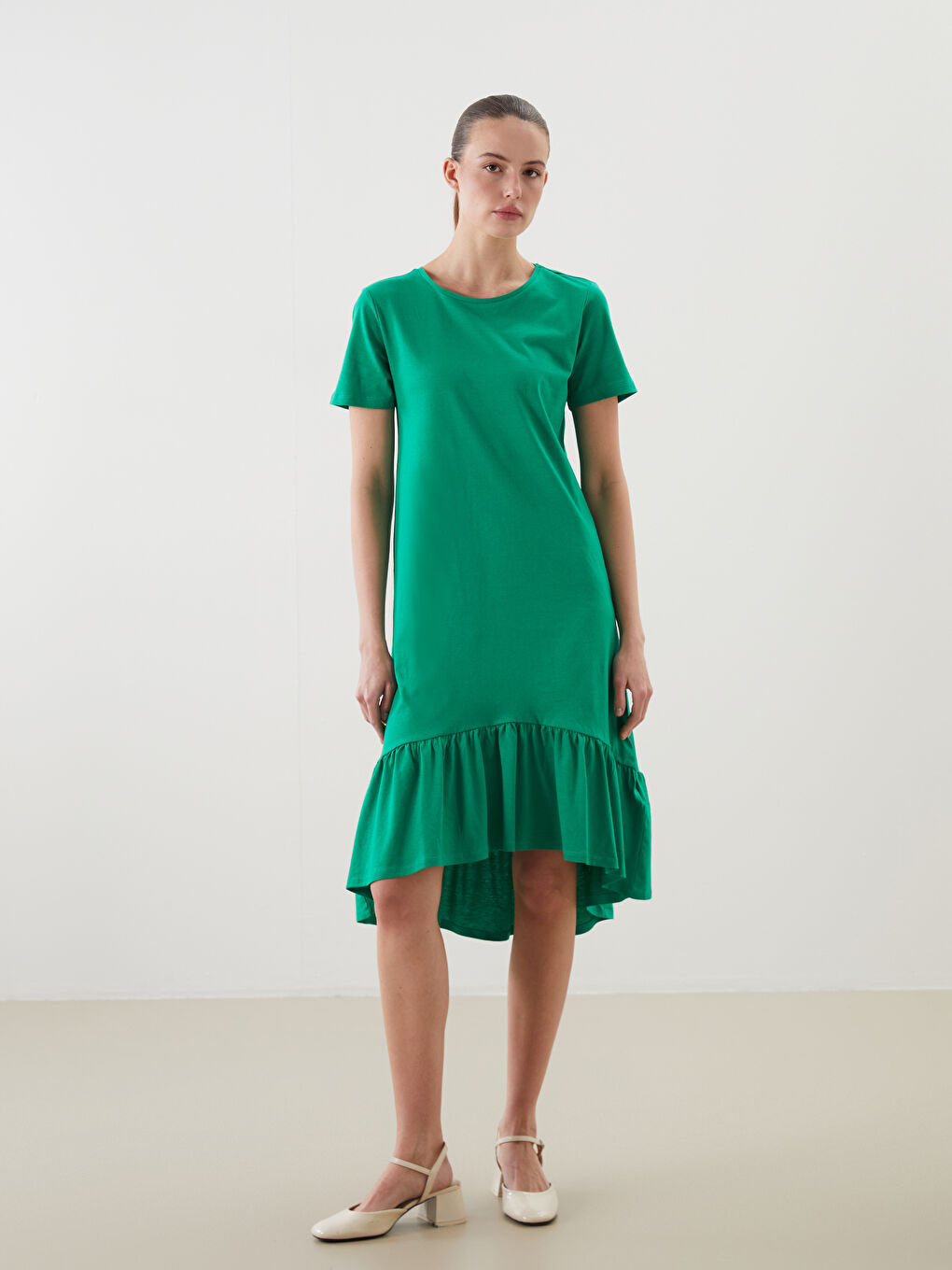 LCWAIKIKI Classic Crew Neck A-Line Dress -S5JT89Z8-CX0