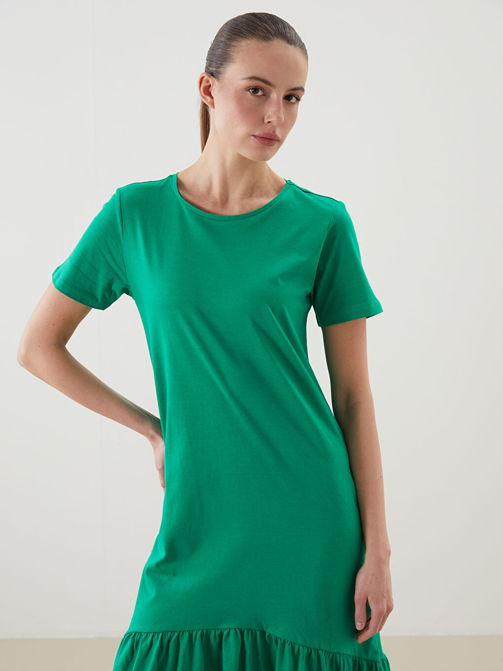 LCWAIKIKI Classic Crew Neck A-Line Dress -S5JT89Z8-CX0
