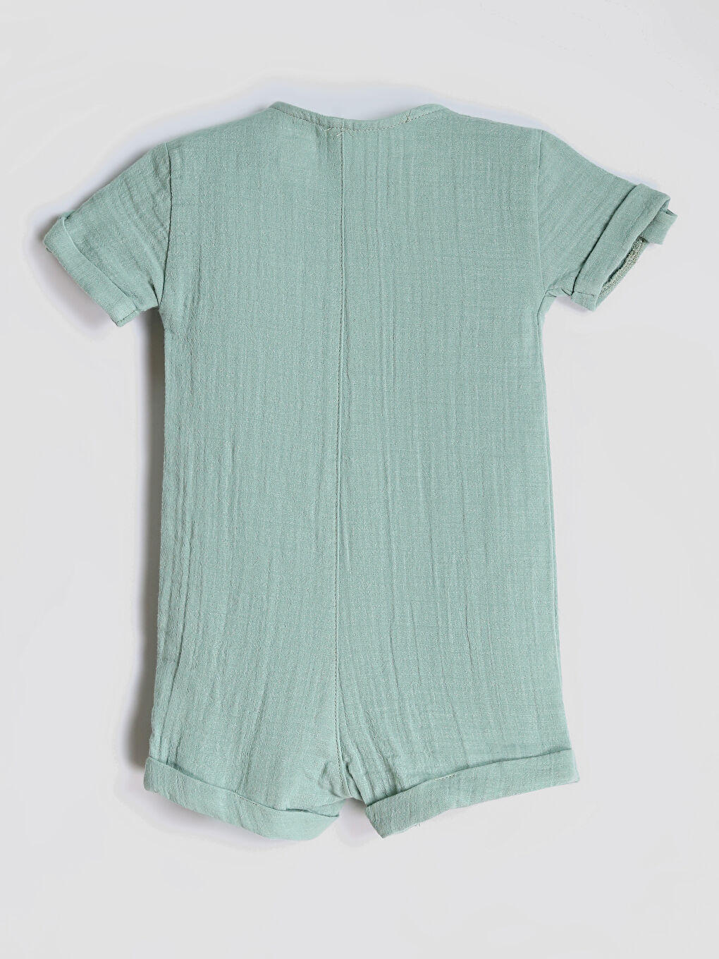 Crew Neck Baby Boys' Muslin Jumpsuit-1