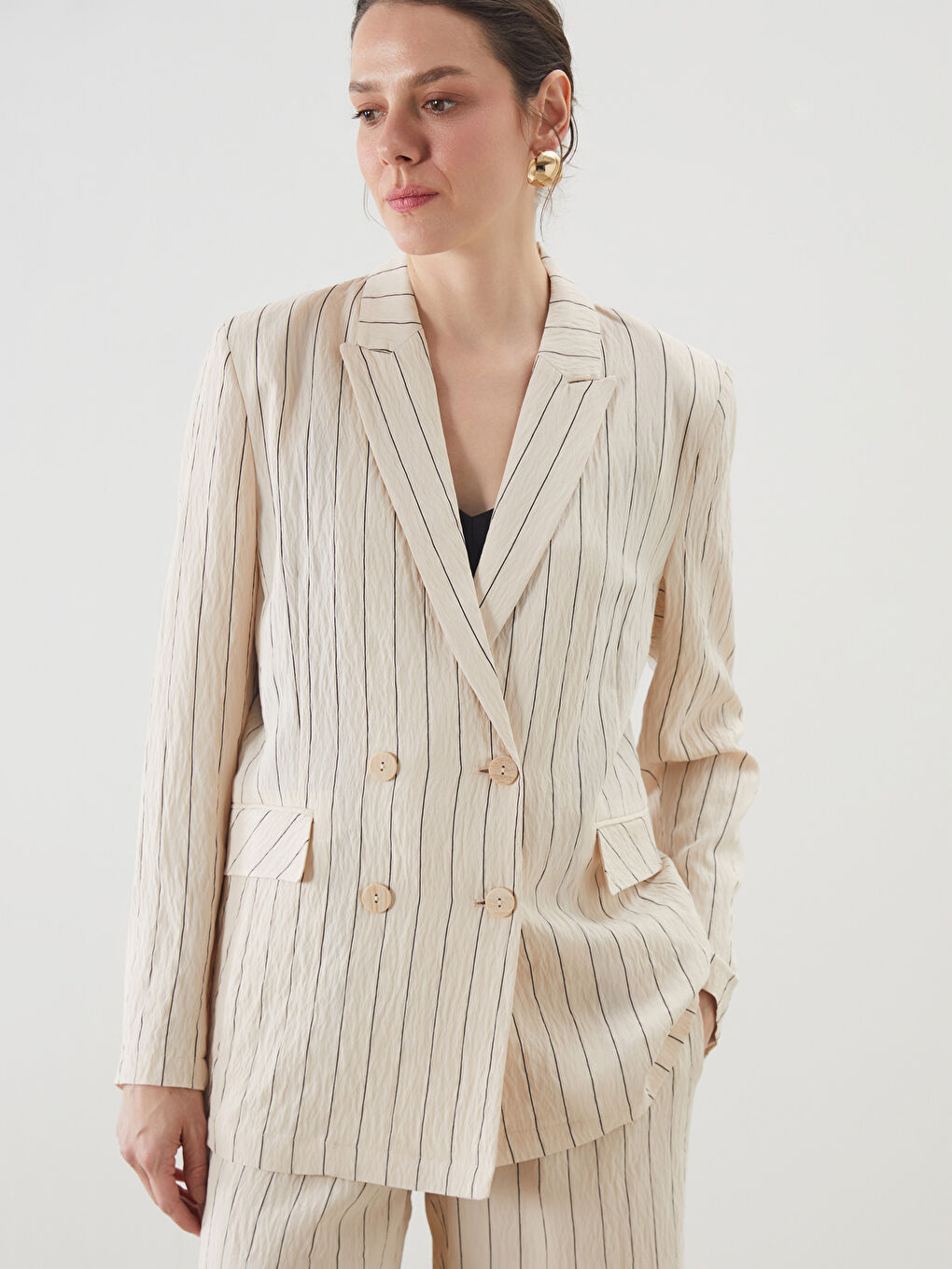 Striped Women's Blazer Jacket -S5JU31Z8-ELZ