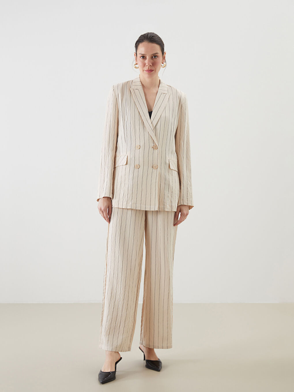 Striped Women's Blazer Jacket -S5JU31Z8-ELZ