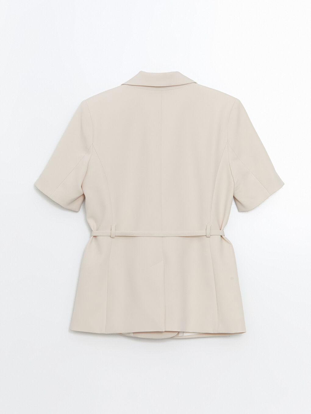 LCWAIKIKI Classic Ekru Beli Kemerli Krep Kadın Blazer Ceket - 6