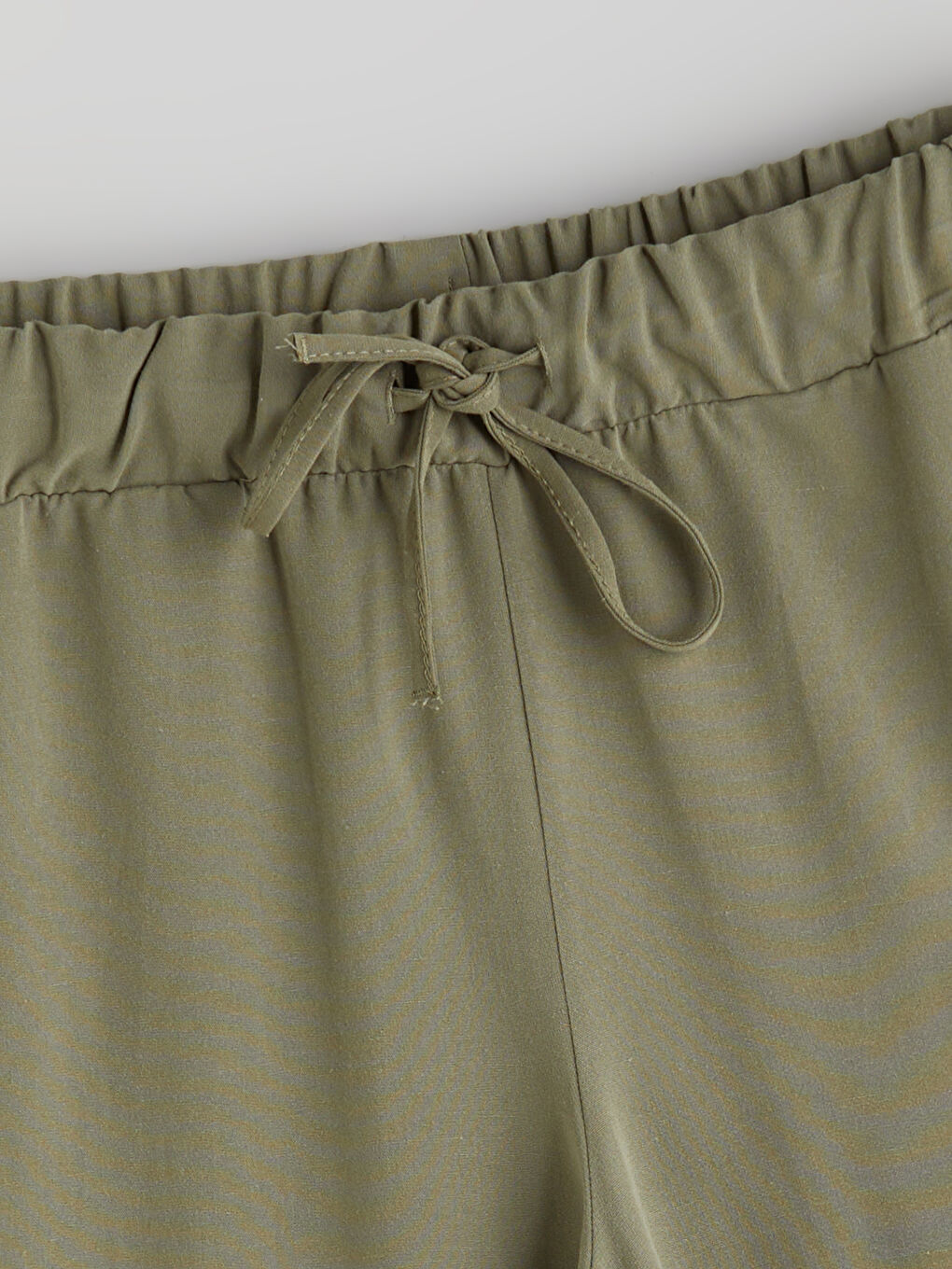 Plain Linen Blend Women's Shorts with Elastic Waist -S5JU36Z8-GYA