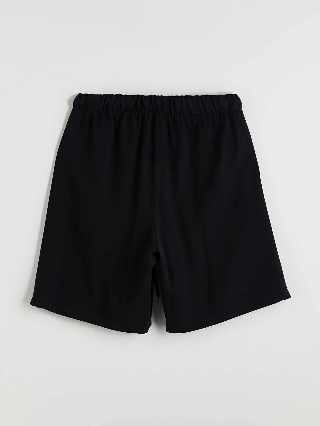 Plain Linen Blend Women's Shorts with Elastic Waist -S5JU36Z8-CVL