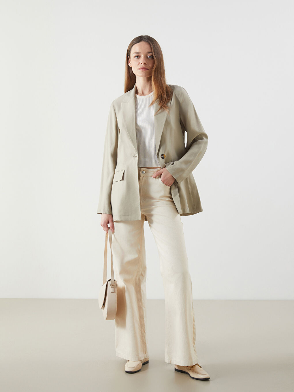 Haki Regular Fit Kadın Blazer Ceket-1