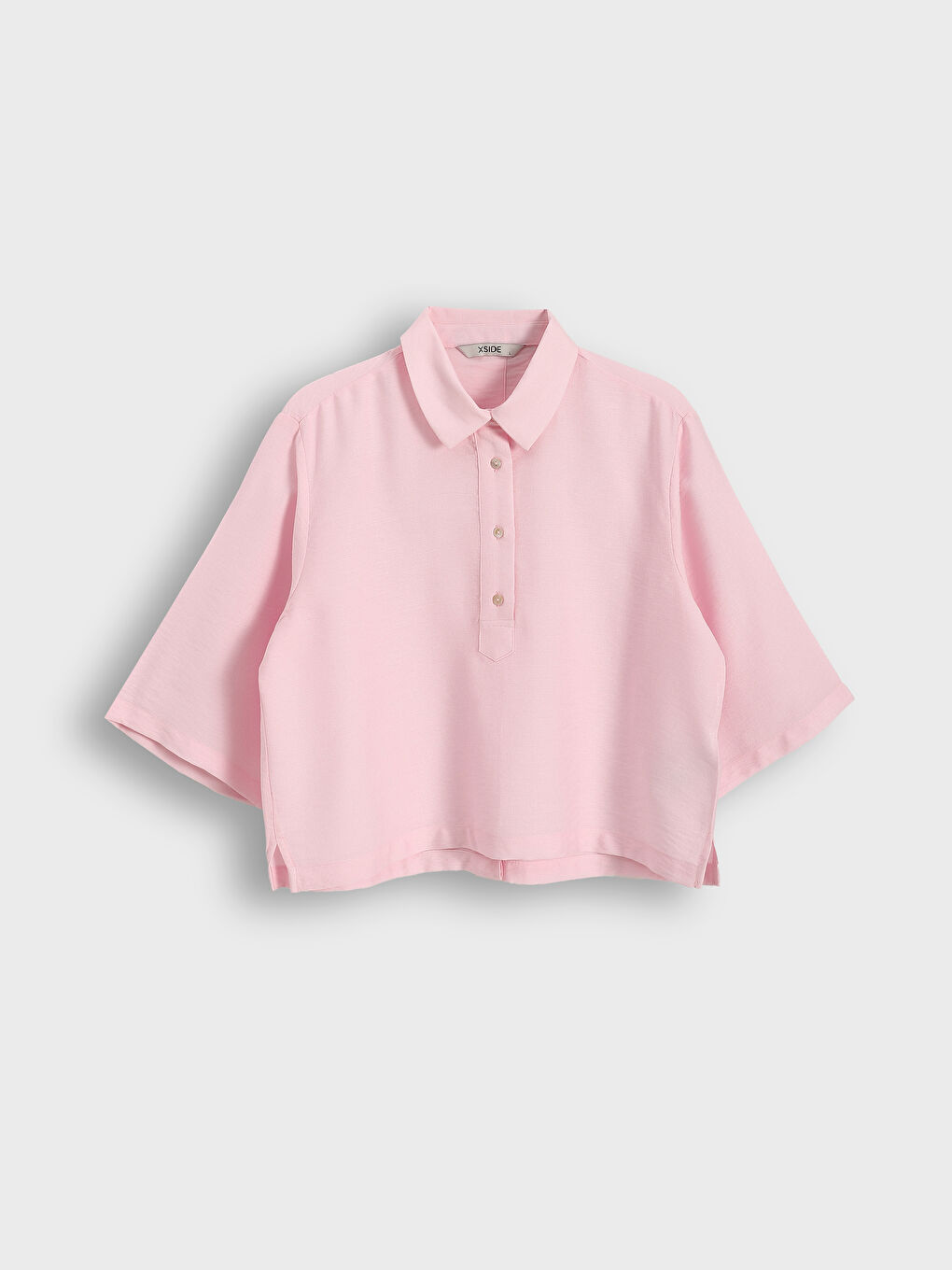 Collared Neck Crop Women's Blouse