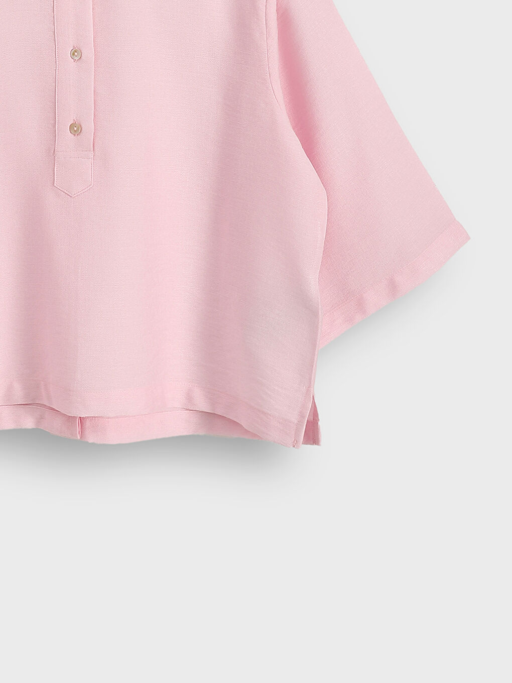 Collared Neck Crop Women's Blouse-3