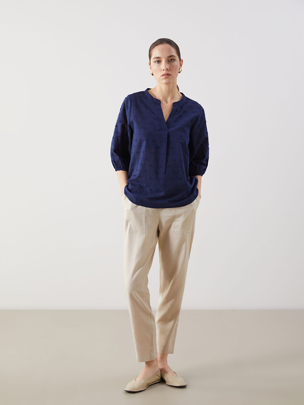 Crazy Collar Textured Women's Blouse -S5JU40Z8-K7G