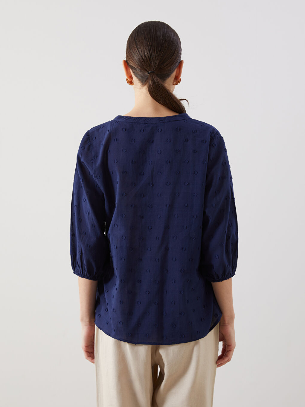 Crazy Collar Textured Women's Blouse -S5JU40Z8-K7G