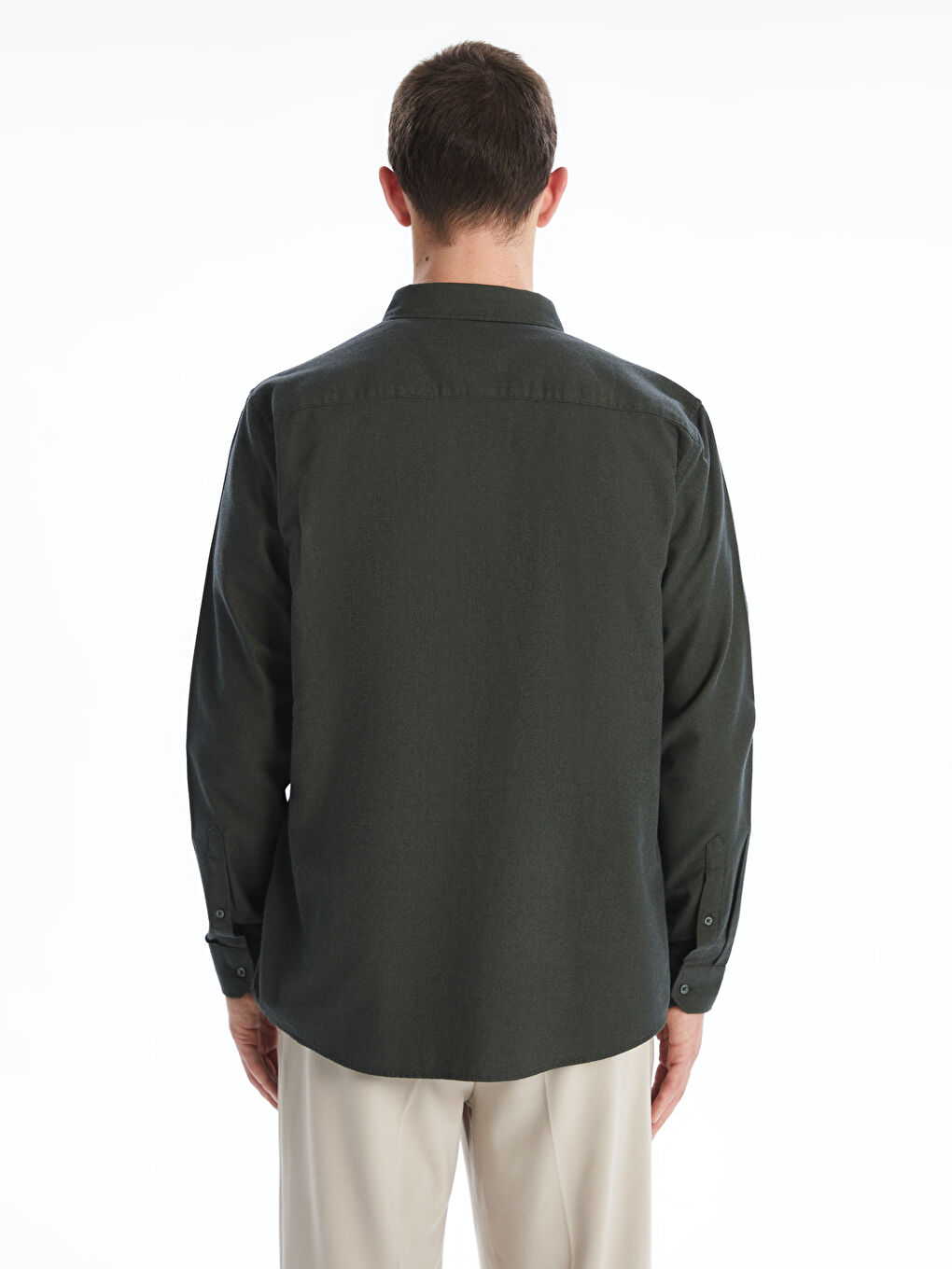 Usko Krojena Muška Košulja Dugi Rukav Dobi Tkanina-3