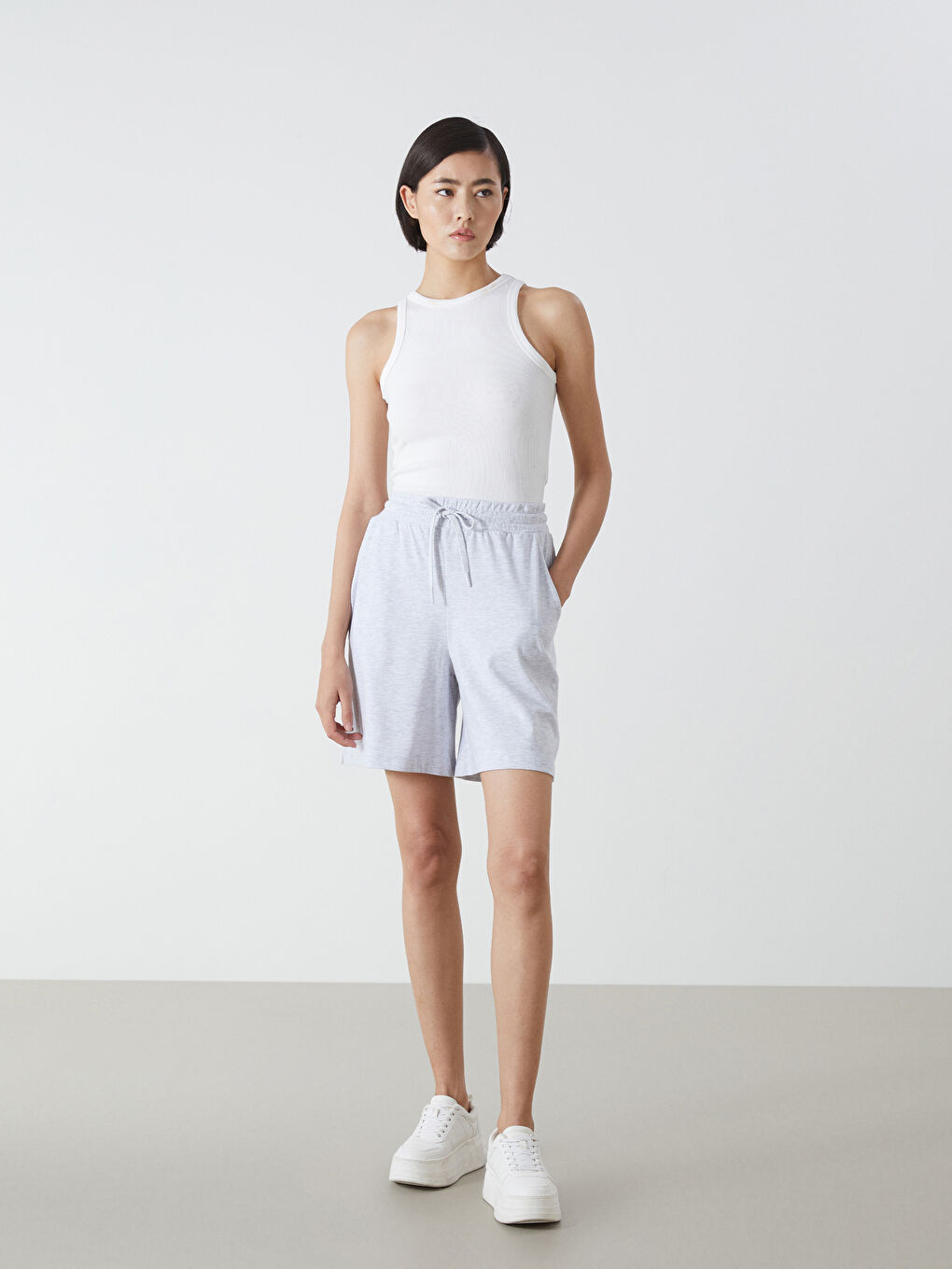 Elasticated Waist Women's Shorts -S5JU57Z8-EFN