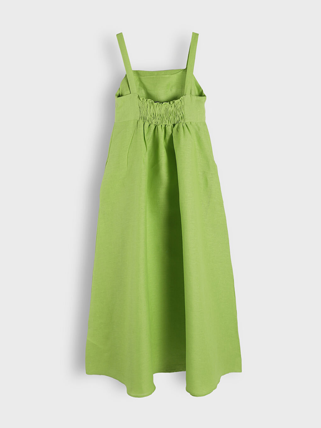Square Neck Linen Dress-5