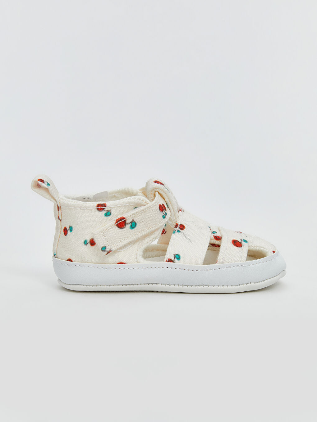 أحذية ما قبل المشي للبنات الرضع بطباعة الكرز مع غلق ڤيلكرو-1