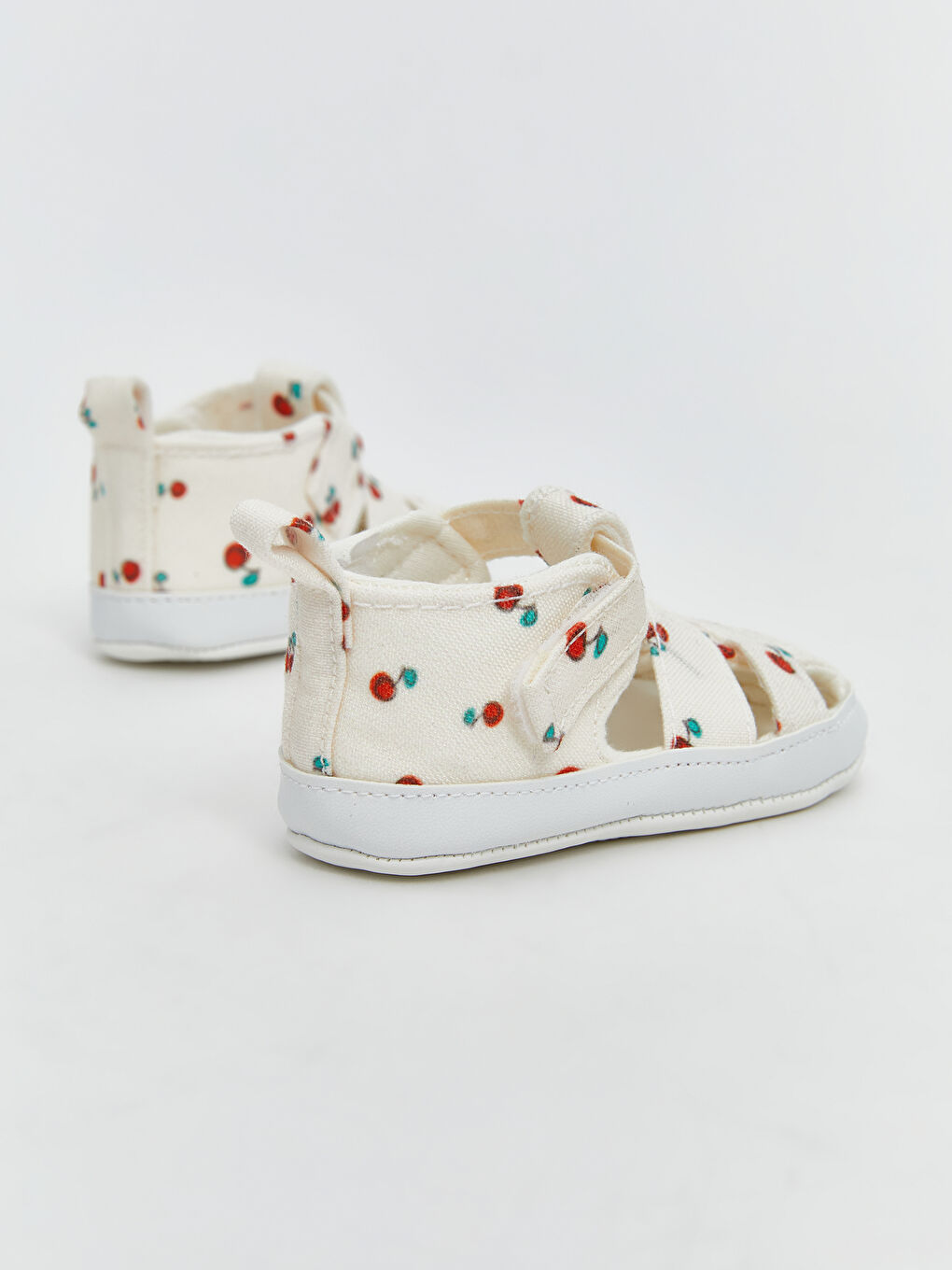 أحذية ما قبل المشي للبنات الرضع بطباعة الكرز مع غلق ڤيلكرو-4