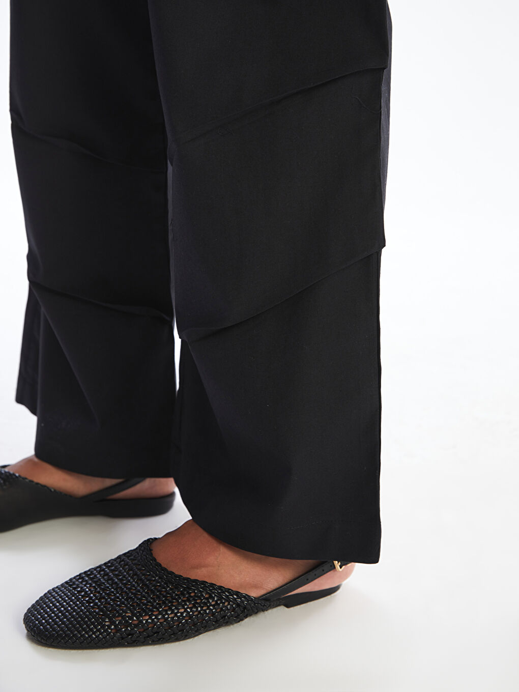 Elastic Waist Wide Leg Women's Trousers-2