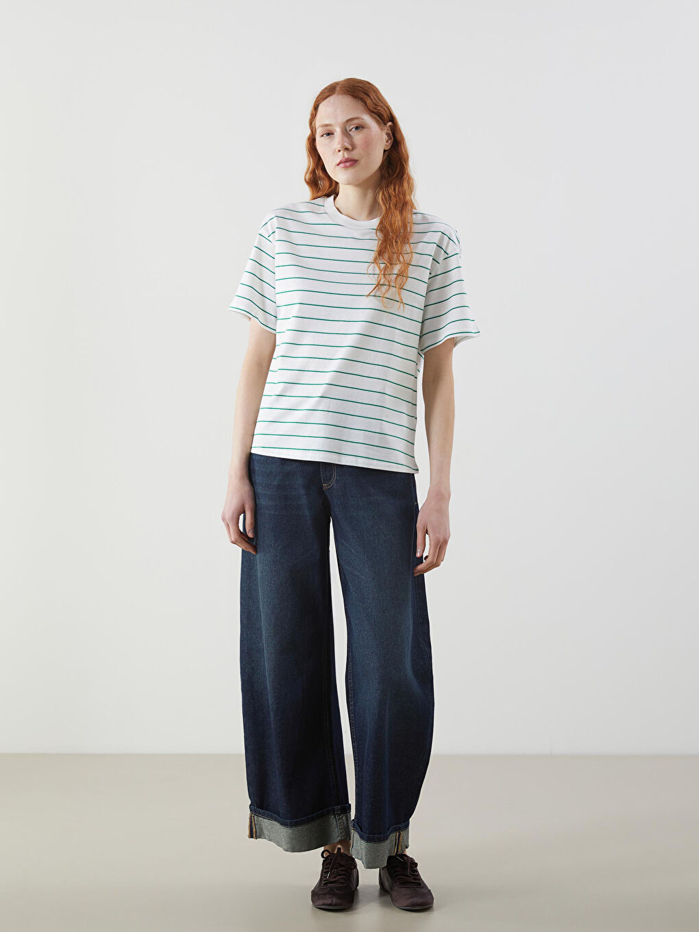 LCW Vision Crew Neck Striped Women's T-Shirt -S5JV02Z8-LFT