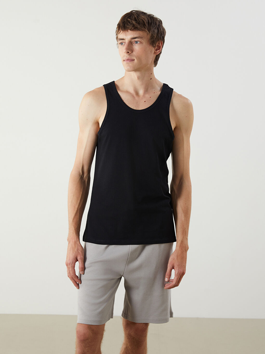 LC WAIKIKI U Neck Jersey Men's Vest 2 Pack -W51659Z8-CVL