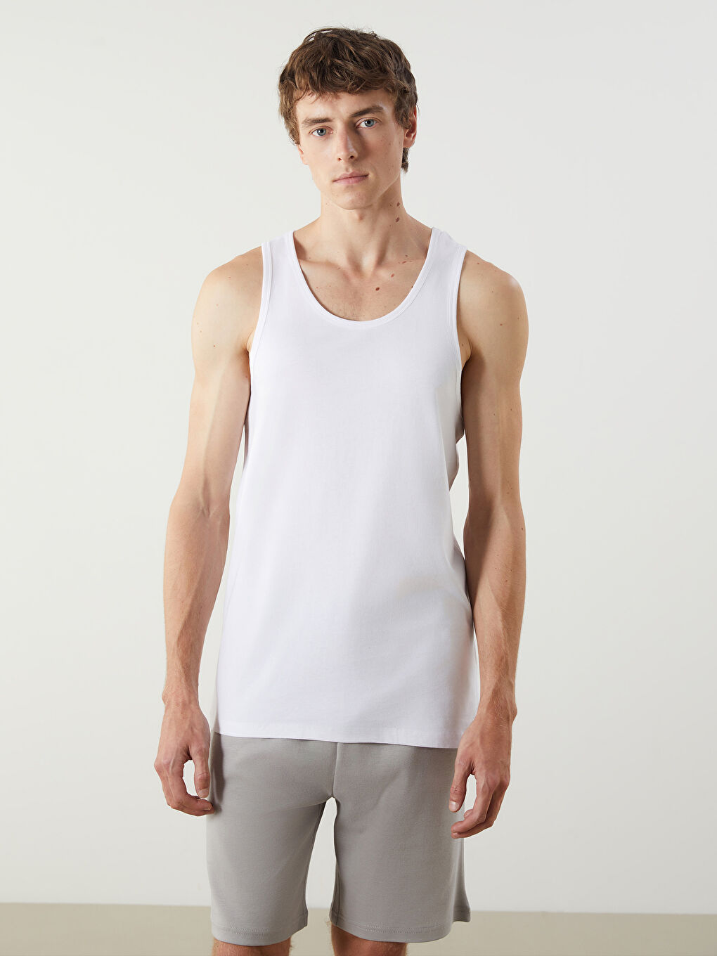 LC WAIKIKI U Neck Jersey Men's Vest 2 Pack -W51659Z8-CVL