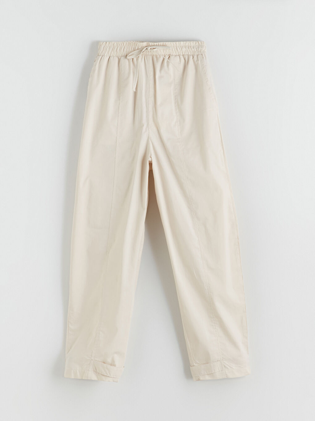 Elasticated Waist Poplin Women's Trousers-4