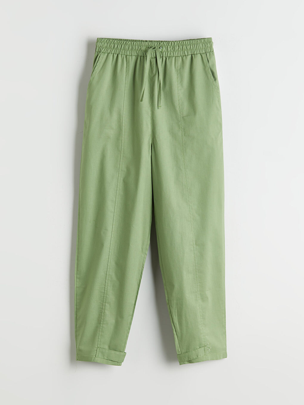 Elasticated Waist Poplin Women's Trousers-4