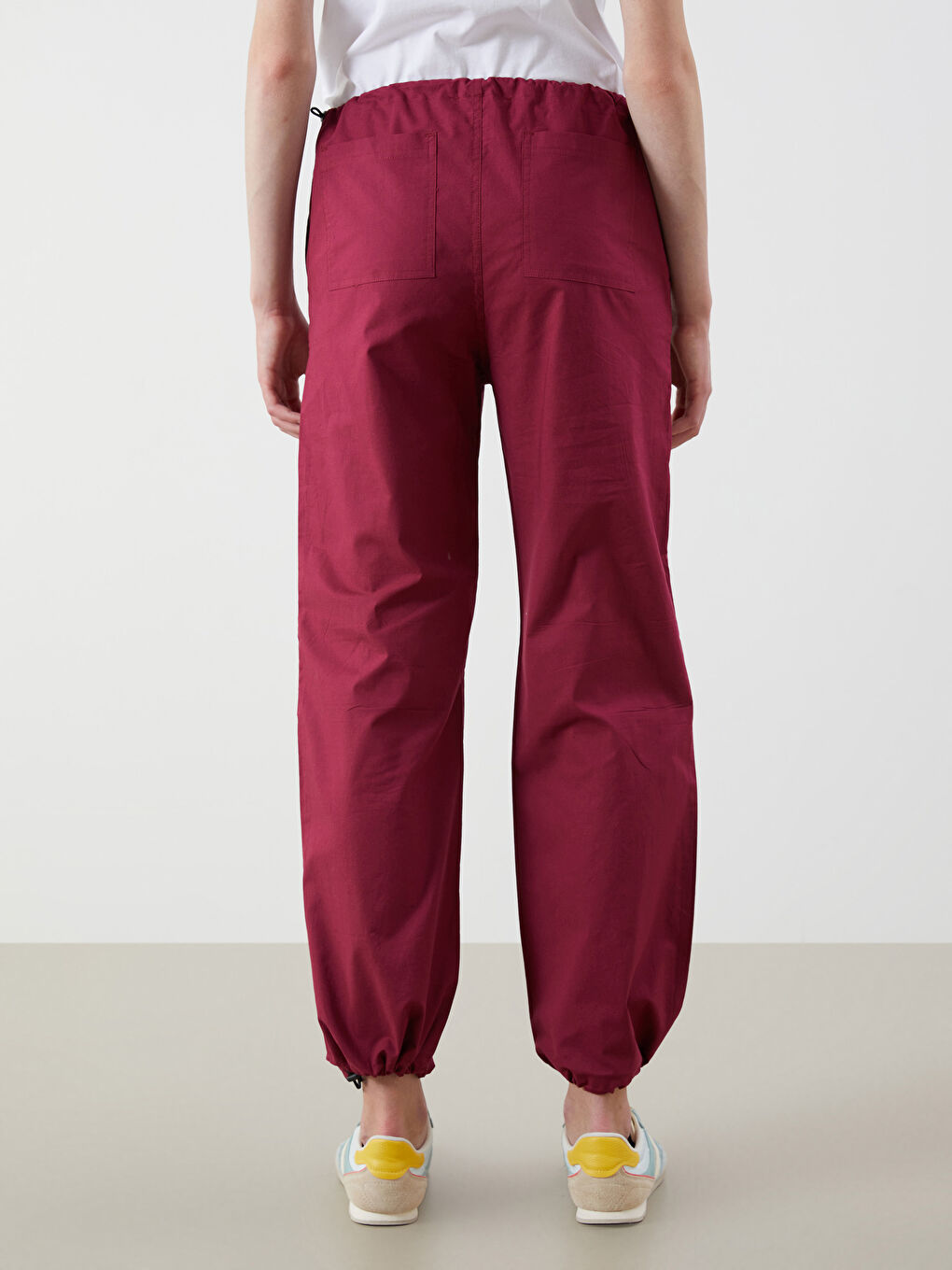 Elasticated Waist Poplin Women's Trousers-3