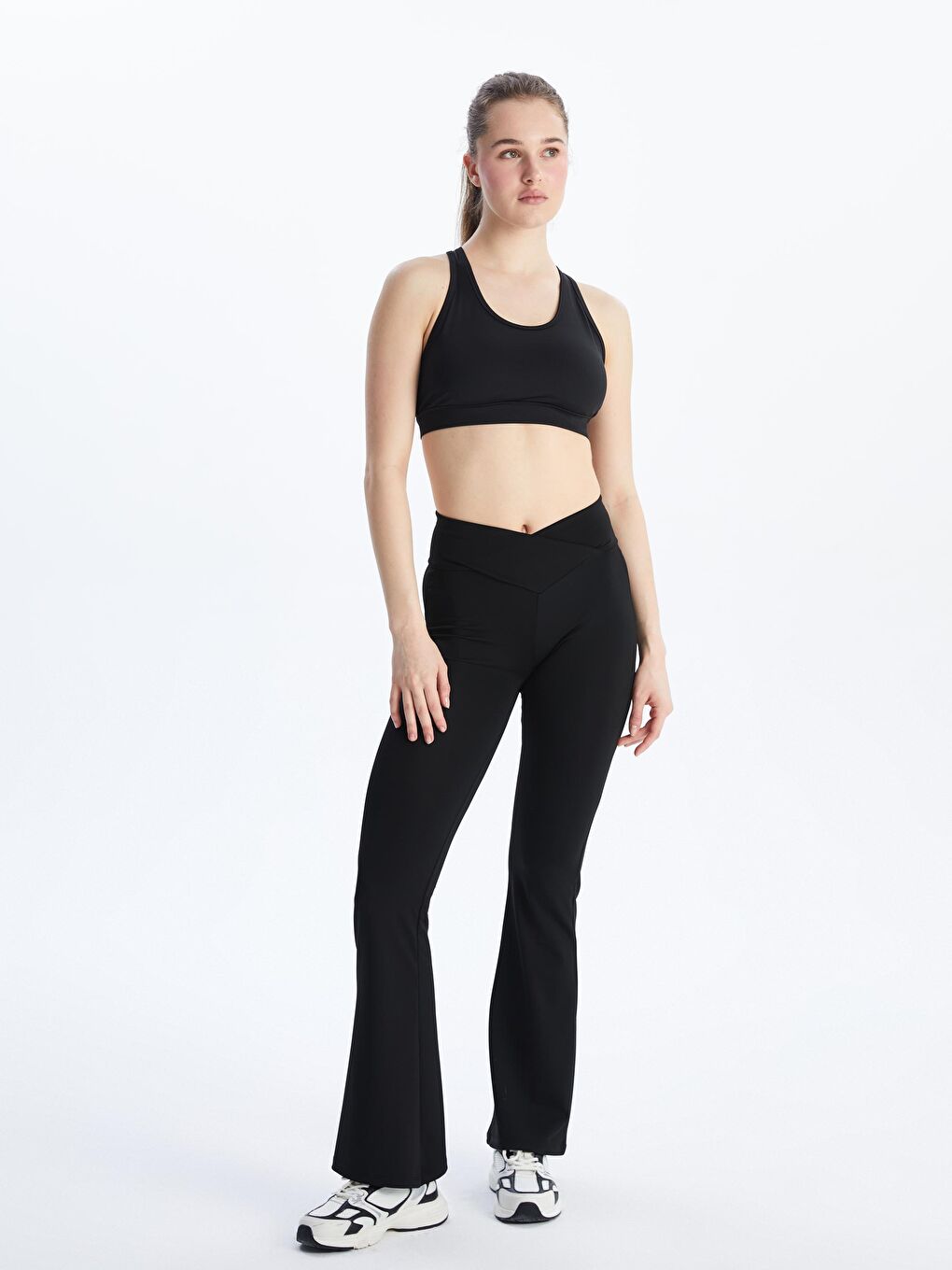 Elastic Waist Flared Women'S Sports Leggings -S5JV18Z8-CVL
