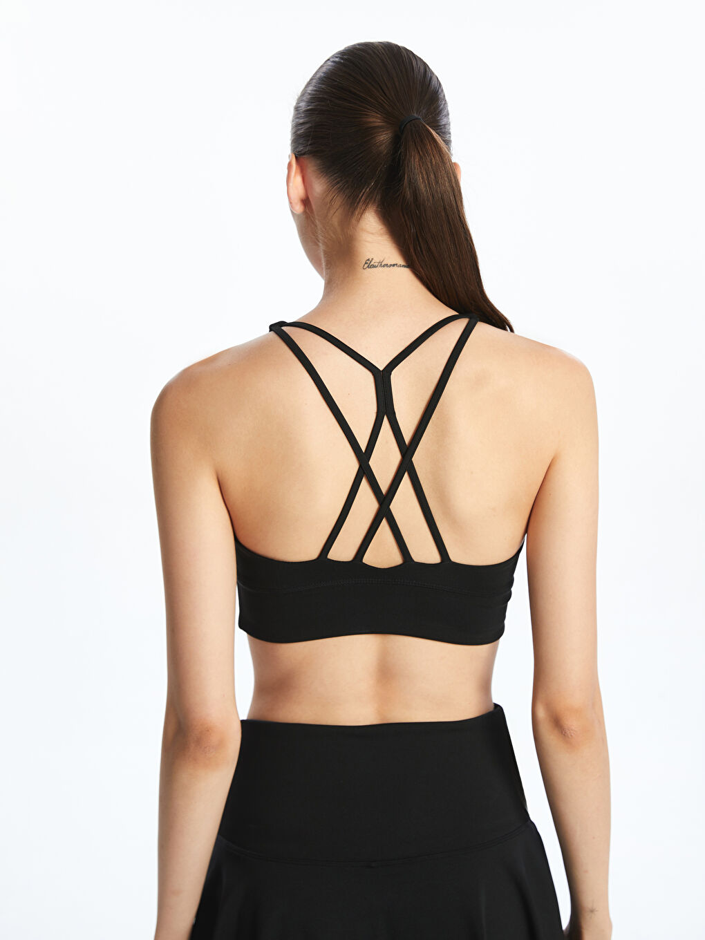 Siyah U Yaka Kadın Sporcu Büstiyer-3