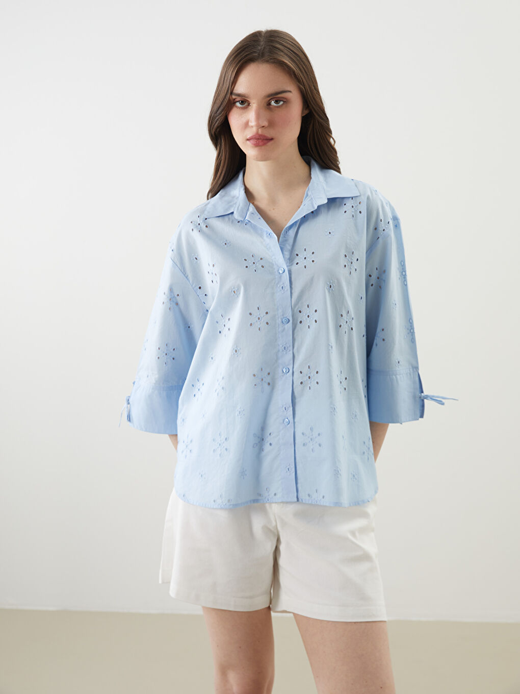 Openwork Oversize Women's Shirt -S5JV20Z8-FH0