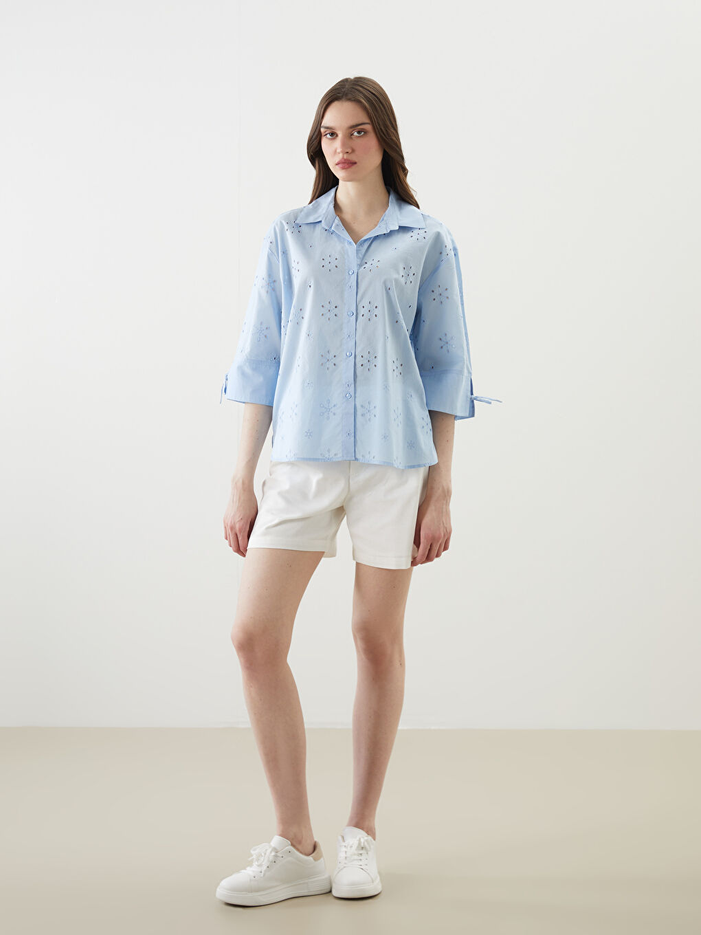 Openwork Oversize Women's Shirt -S5JV20Z8-FH0