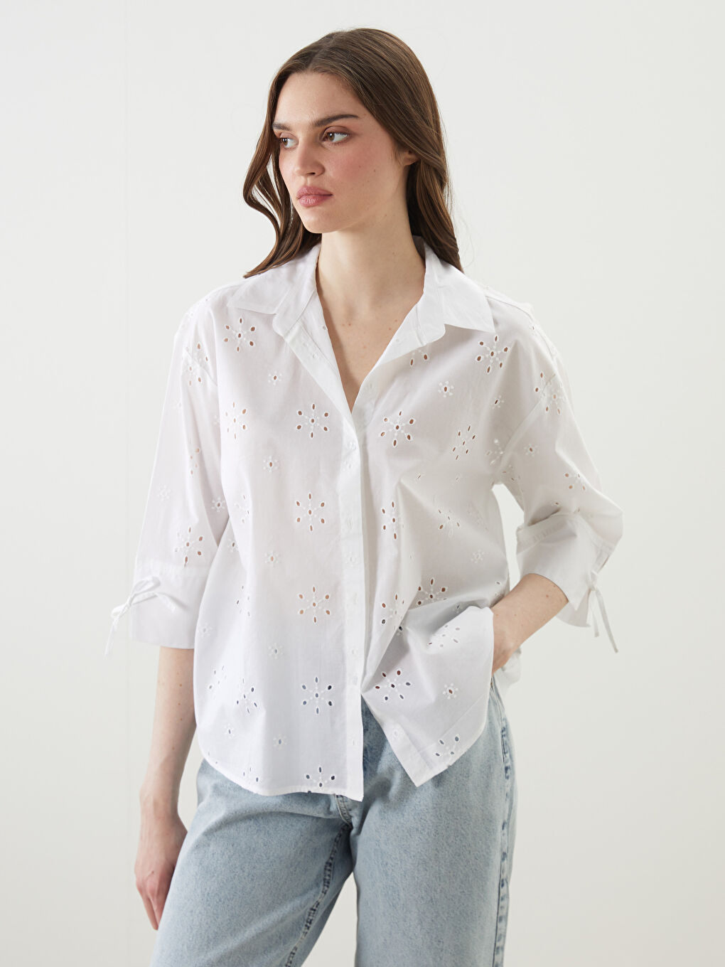 Openwork Oversize Women's Shirt -S5JV20Z8-R9J