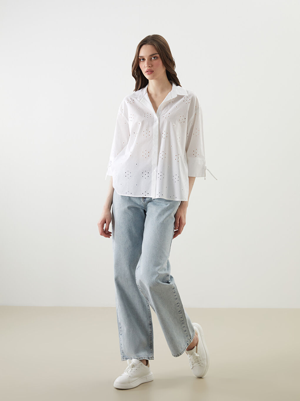 Openwork Oversize Women's Shirt -S5JV20Z8-R9J