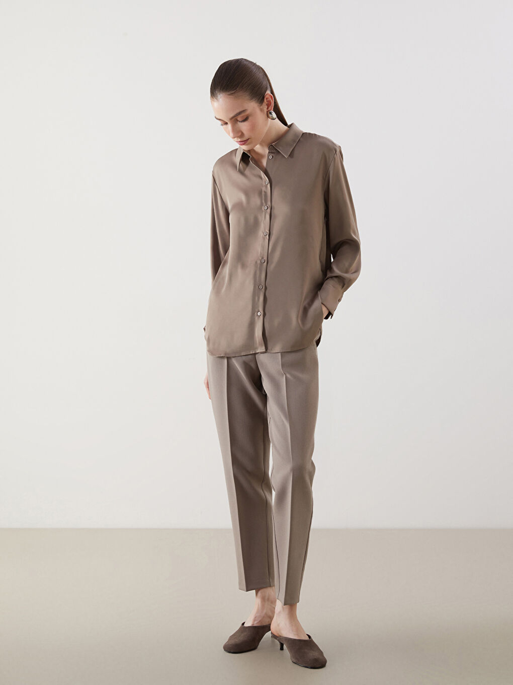 Satin Women's Shirt -S5JV59Z8-GY7